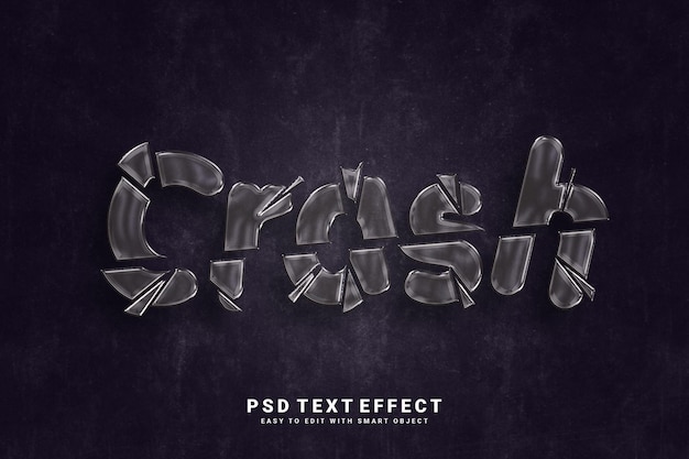 PSD efekt tekstu crash editable psd