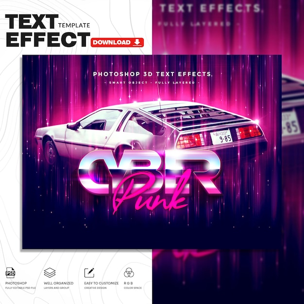 Efekt tekstu Cyberpunk Retro