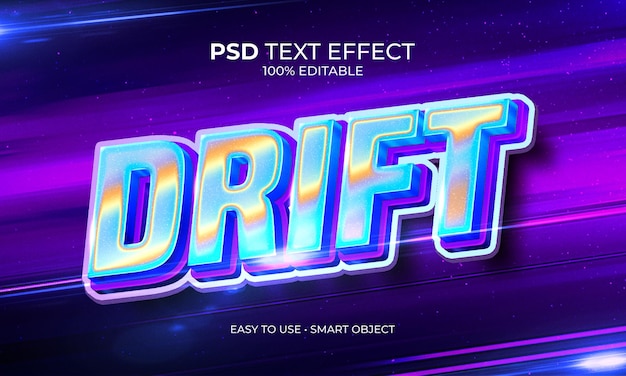 PSD efekt tekstu drift 3d