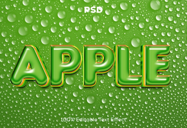 PSD efekt tekstu edytowalnego apple 3d