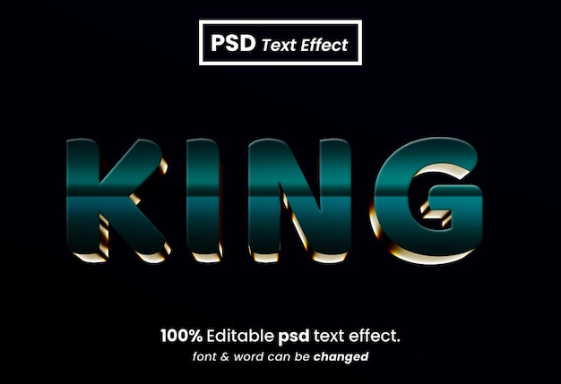 Efekt Tekstu Edytowalnego King 3d