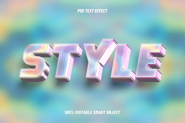 Efekt tekstu edytowalnego w stylu holograficznym