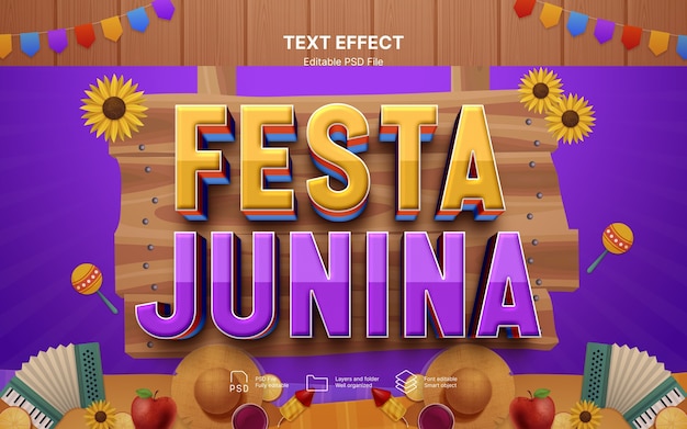 PSD efekt tekstu festa junina