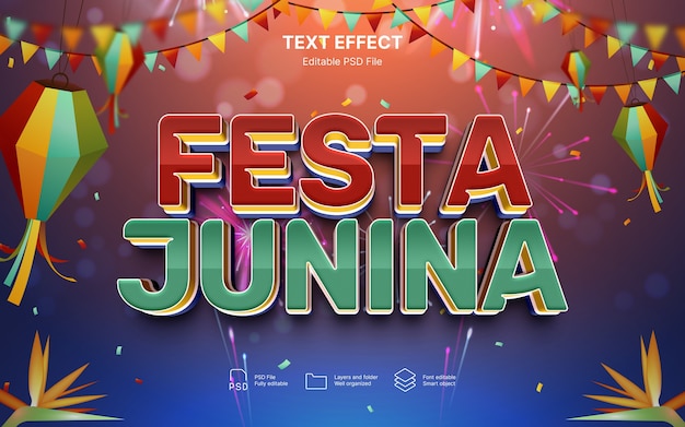 PSD efekt tekstu festa junina