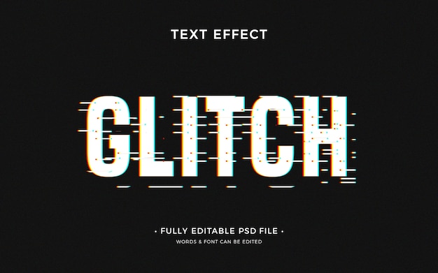 PSD efekt tekstu glitch