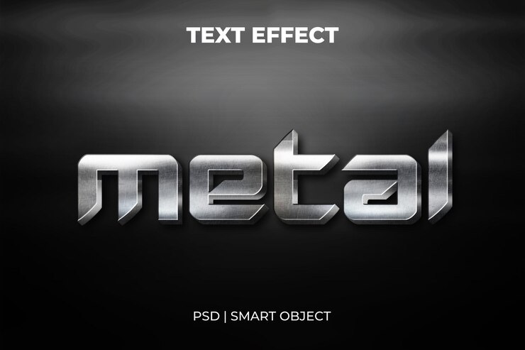 PSD efekt tekstu grunge metallic