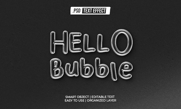 Efekt tekstu Hello Bubble PSD