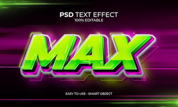 Efekt Tekstu Max Neon 3d