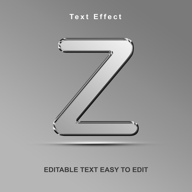 Efekt tekstu metalicznej litery Z