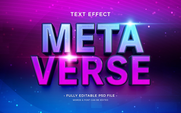 PSD efekt tekstu metaverse