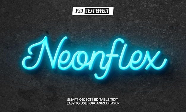 PSD efekt tekstu neonflex neon glow