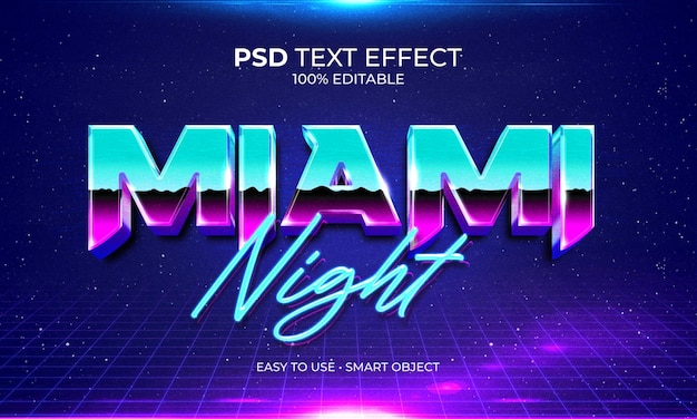 PSD efekt tekstu noc w miami