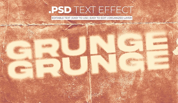 PSD efekt tekstu old grunge