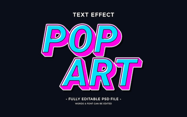 PSD efekt tekstu pop art