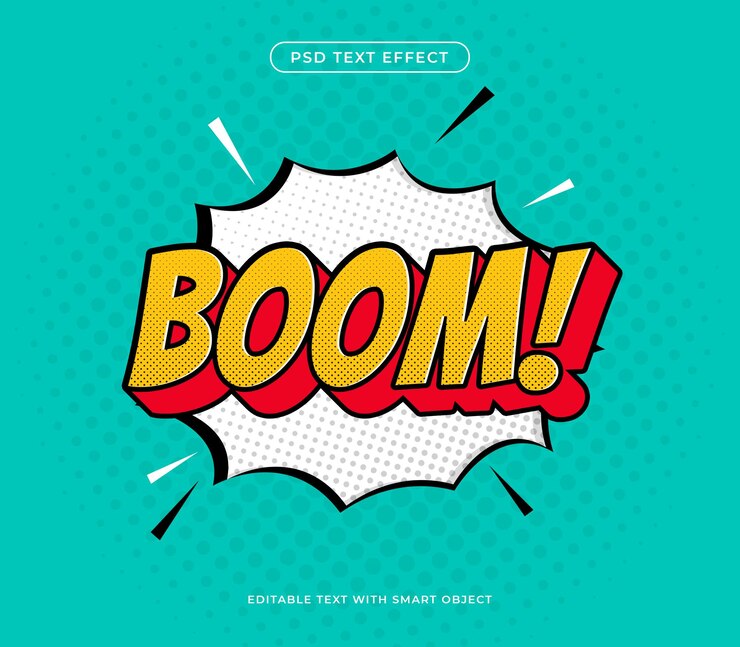 PSD efekt tekstu psd boom