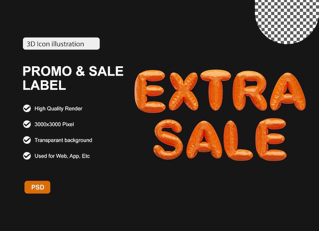 PSD efekt tekstu psd extra sale