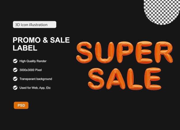 PSD efekt tekstu psd super sale