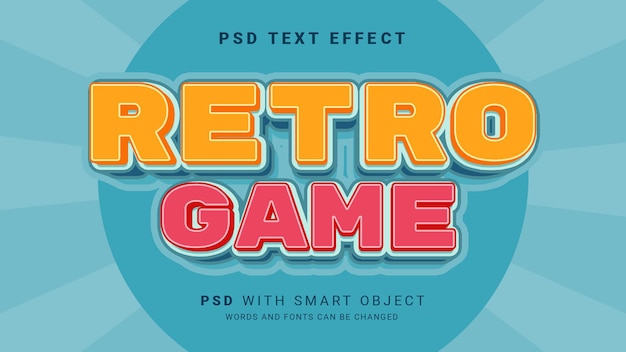 PSD efekt tekstu retro gry