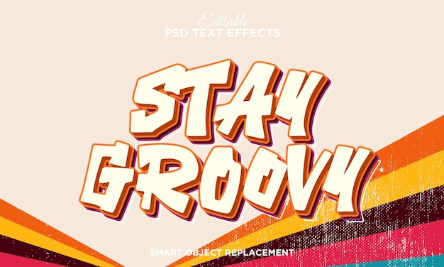 Efekt tekstu "Retro Stay Groovy"
