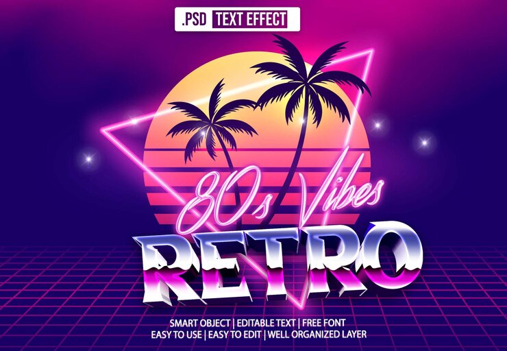 Efekt tekstu retro z lat osiemdziesiątych
