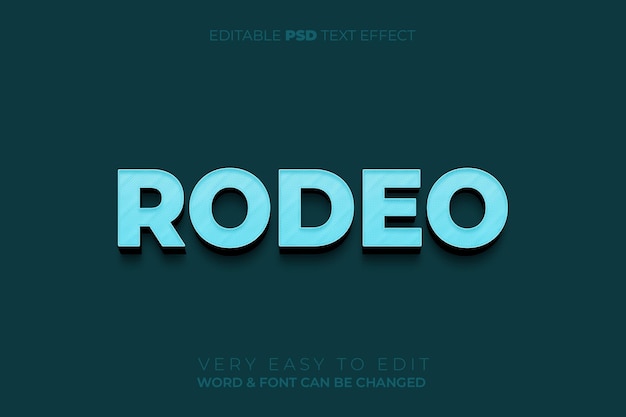 PSD efekt tekstu rodeo 3d