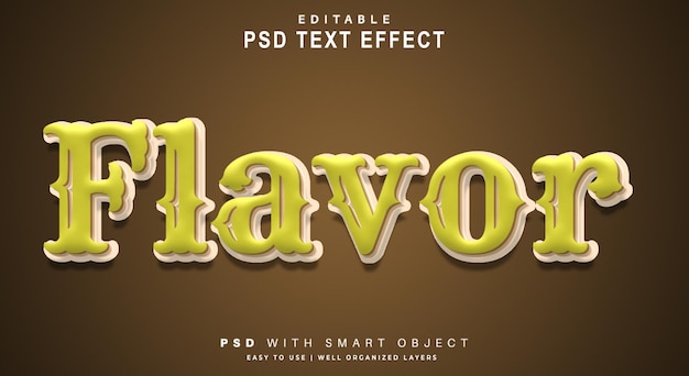 PSD efekt tekstu smakowego. edytowalny inteligentny obiekt tekstowy