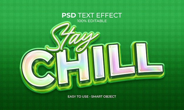 PSD efekt tekstu stay chill