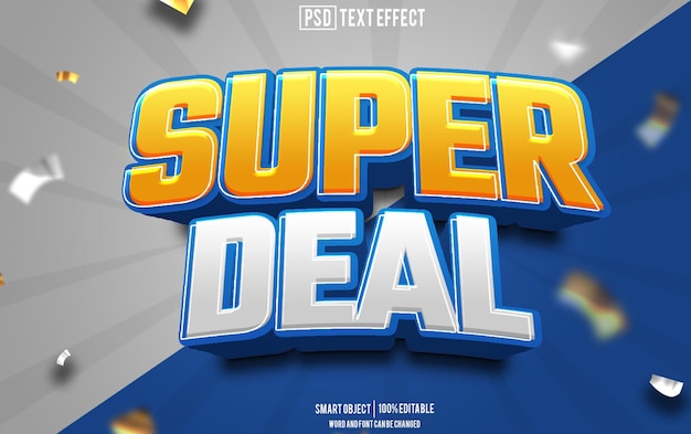 Efekt Tekstu Super Deal Czcionka Edytowalna Typografia Tekst 3d