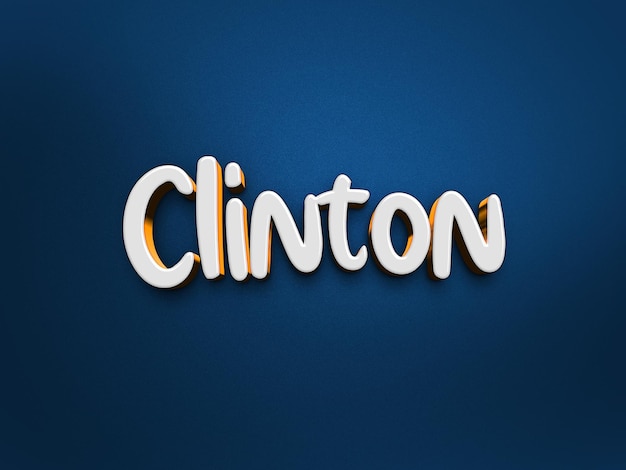 Efekt tekstu w 3D mockupie Clintona