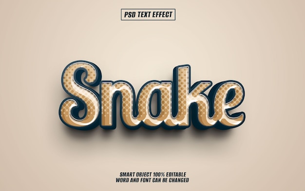 efekt tekstu węża czcionka edytowalna typografia tekst 3D