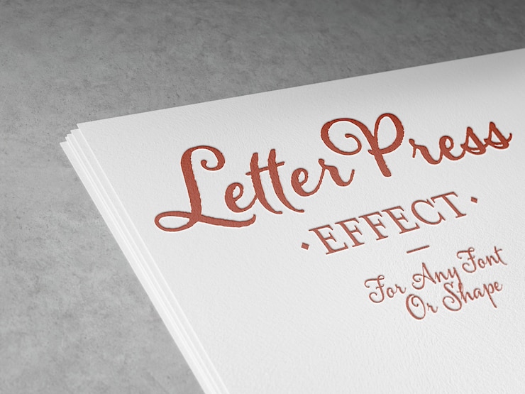 PSD efekt tłoczenia typograficznego
