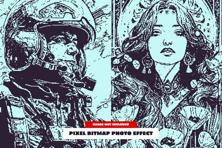 PSD efekt zdjęć pixel bitmap dla plakatów