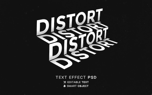 PSD efekt zniekształcenia tekstu