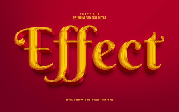 Effetto 3d effetto testo psd premium modificabile