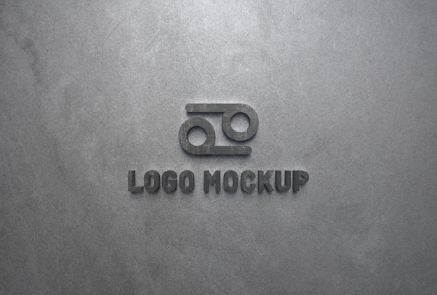 PSD effect of black stone logo mockup