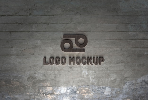 PSD effetto del mockup del logo in pietra nera