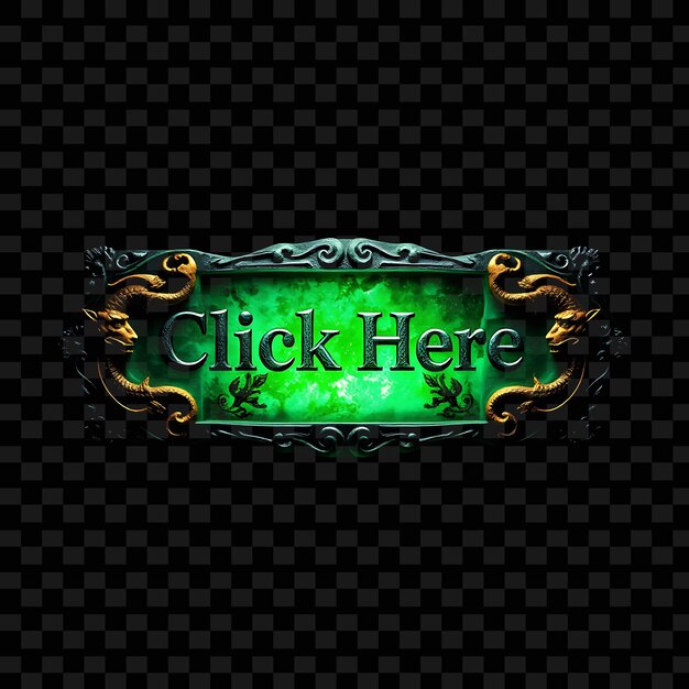 effect click here text in a carved stone font illuminated from within like hidden treasure decora