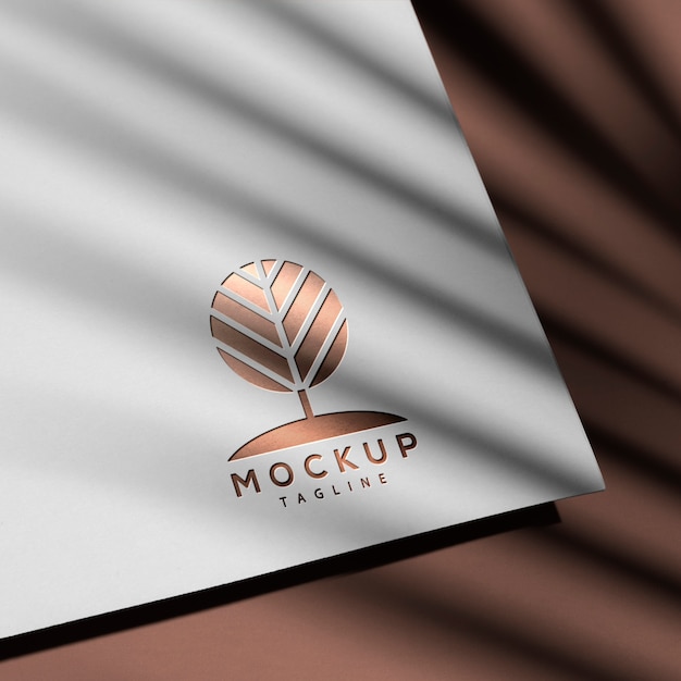 PSD mockup di dettaglio logo effetto