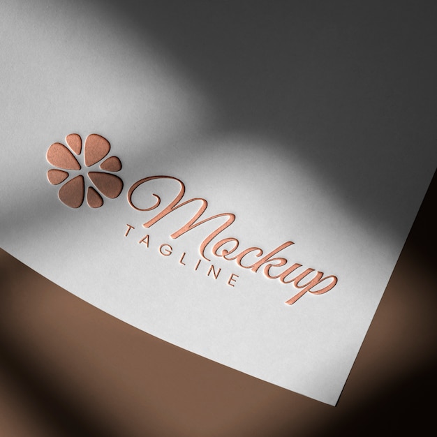 PSD mockup di dettaglio logo effetto