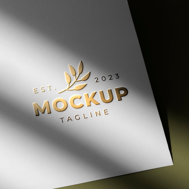 PSD mockup di dettaglio logo effetto