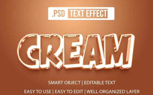 PSD effect van crème tekststijl