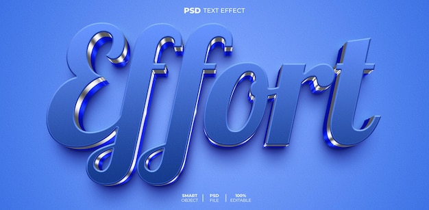 PSD Усилие 3d редактируемый текстовый эффект