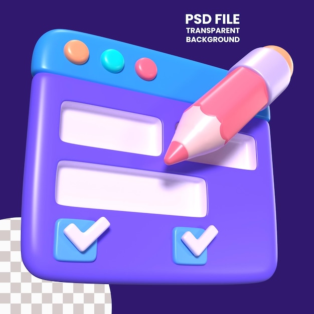 PSD eform 3d illustration icon