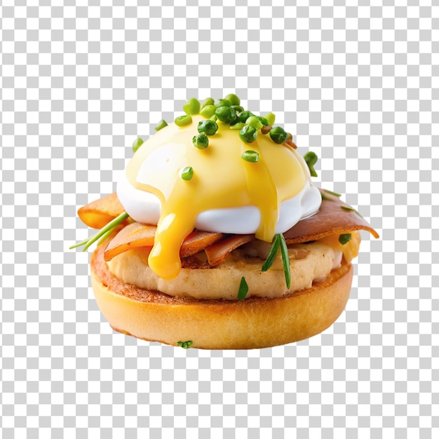 Egg benedict isolated on transparent background