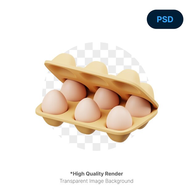 Egg box 3d icon premium psd