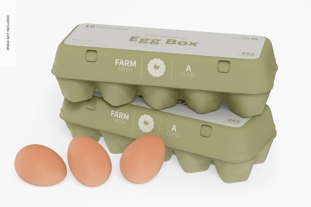 PSD egg boxes mockup, perspective