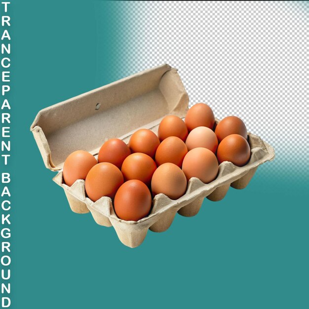 PSD egg carton isolated on transparent background