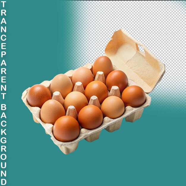 PSD egg carton isolated on transparent background