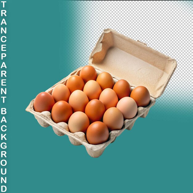 PSD egg carton isolated on transparent background