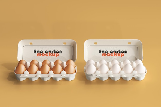 Mockup di cartone di uova